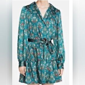 ON 34TH Women's Floral-Print Satin Collared Wrap Dress Size XL